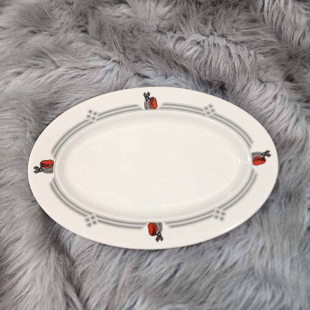 Disney Tony's Town Square Restaurant Lady & The Tramp Ceramic Oval Platter 13.5"
